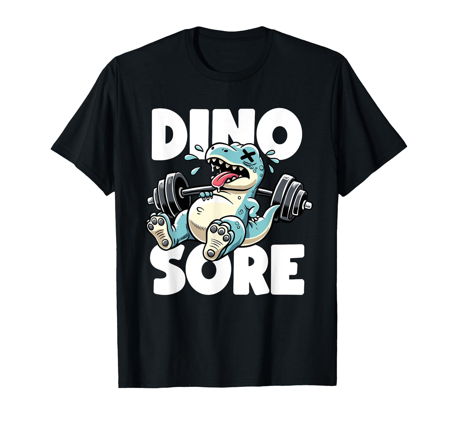 Funny Gym Workout Dinosaur Weight Lifting Gym Dino Sore T-Shirt