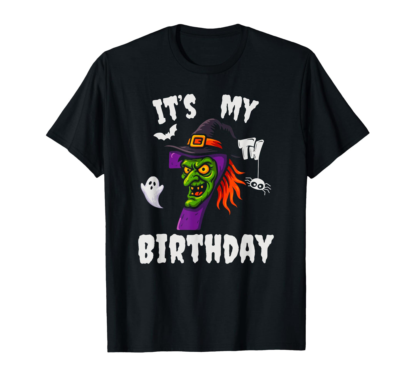 It’s My 7th Birthday Halloween Scary Witch Boys Girls Kids T-Shirt