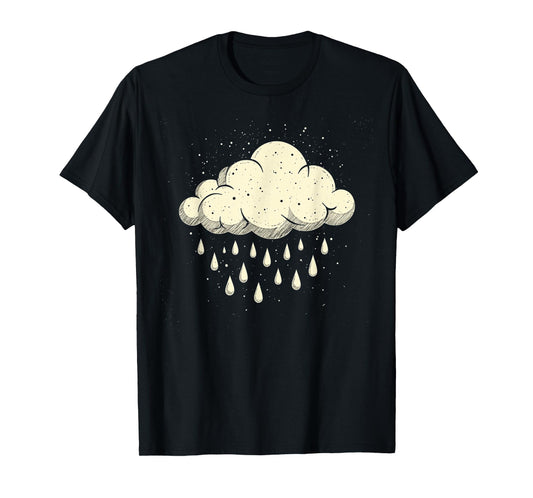 Vintage Cloud Raindrops Art Nature Weather Storm Winter T-Shirt