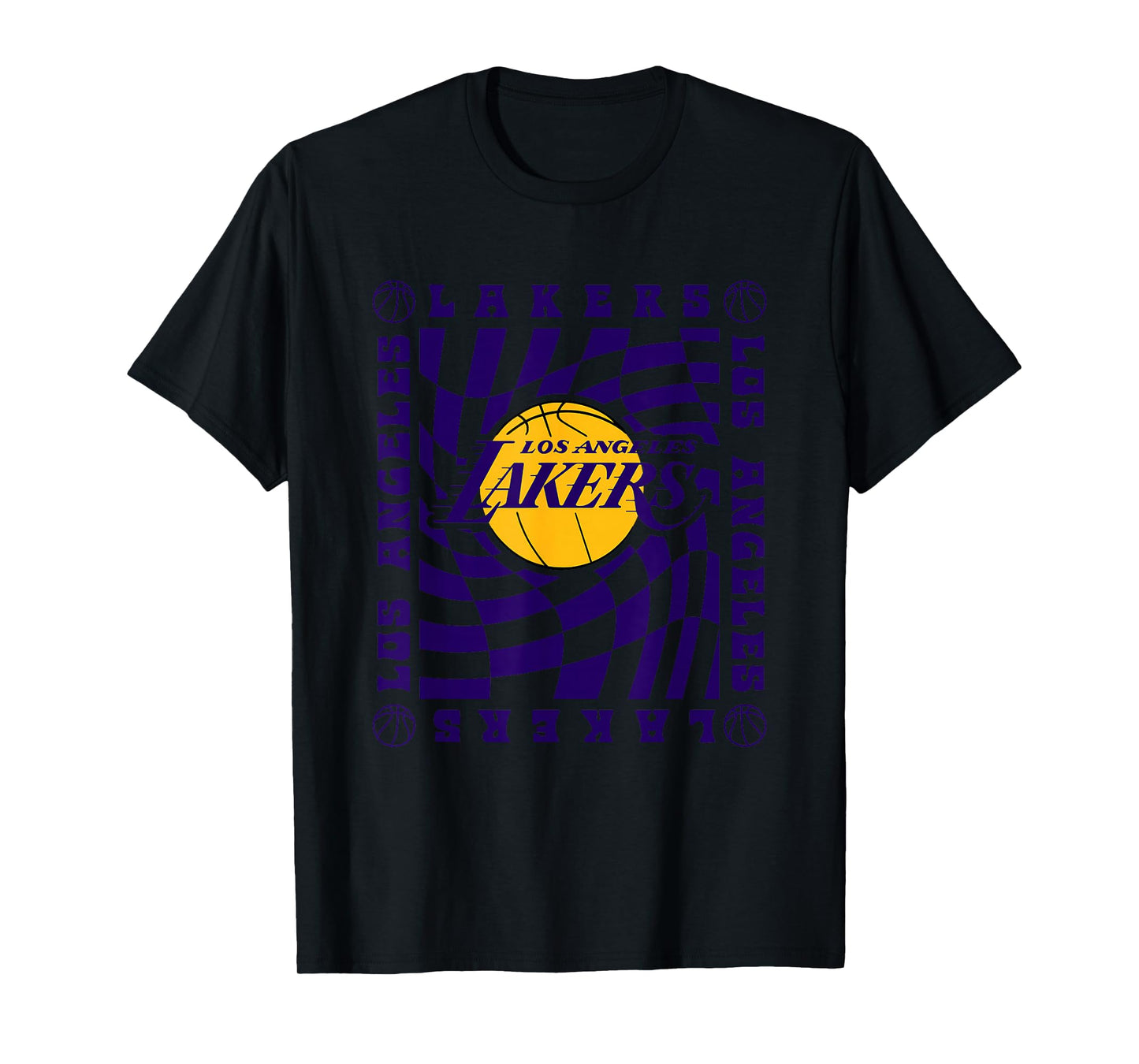 NBA Los Angeles Lakers Retro Checkerboard Wave T-Shirt