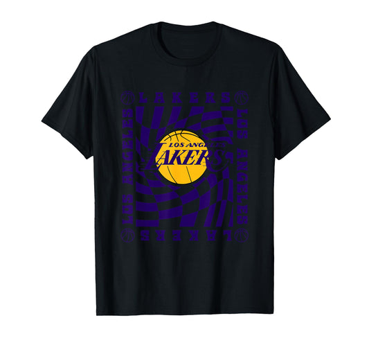 NBA Los Angeles Lakers Retro Checkerboard Wave T-Shirt