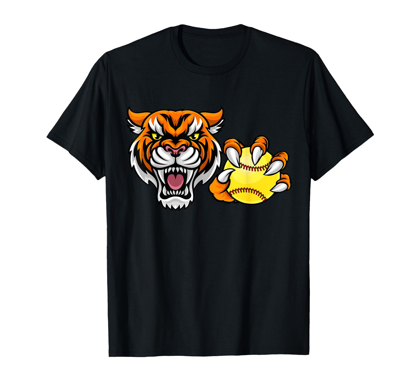 Tiger softball ball cartoon character design T-Shirt