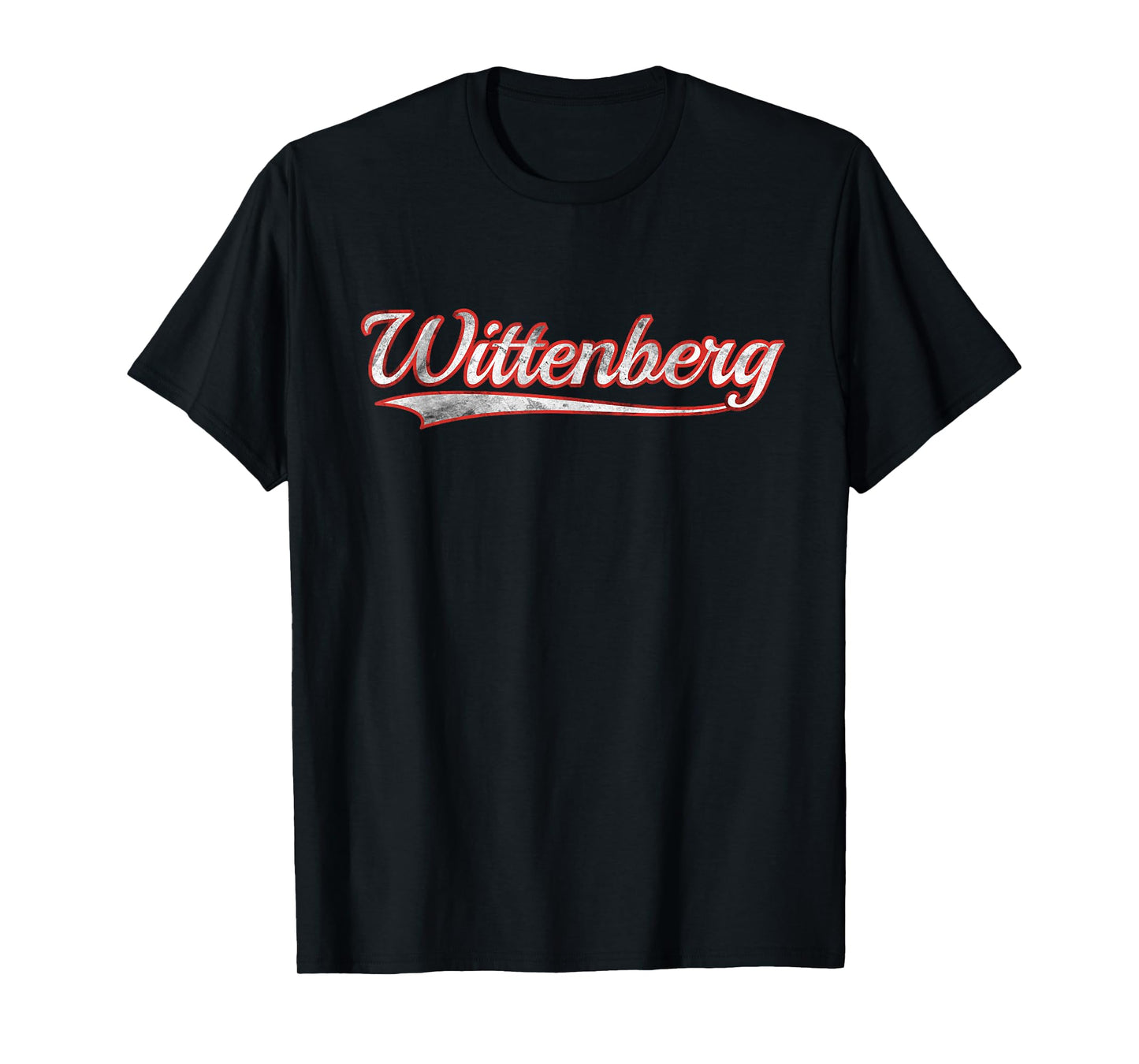 Wittenberg Vintage Varsity Distressed Throwback Style T-Shirt
