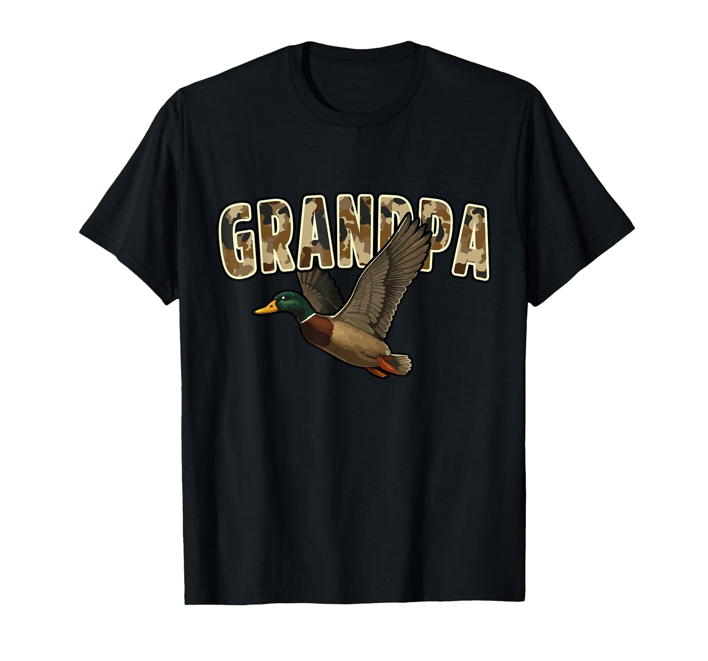Camouflage Vintage Mallard Duck Retro Camo Hunting Grandpa T-Shirt