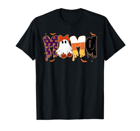 Preppy Halloween Candy Mama, Funny Spooky Ghost Pumpkin Mama T-Shirt