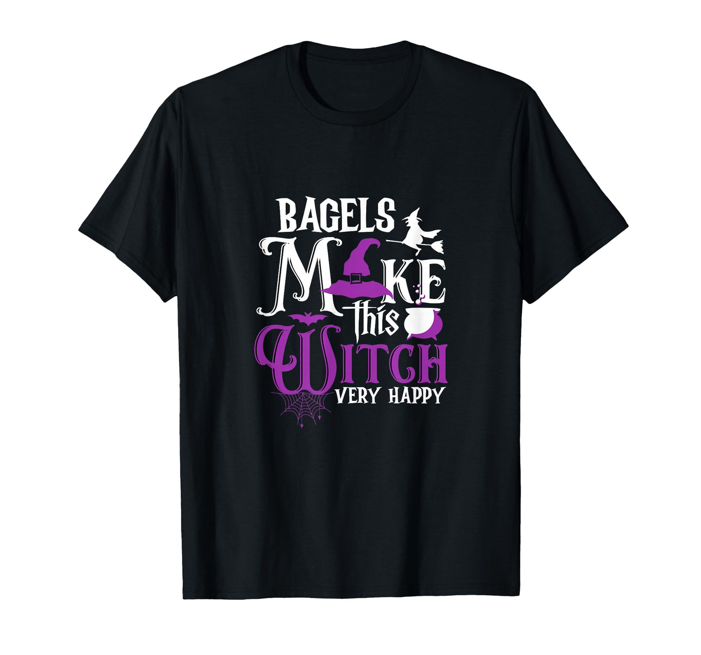 Funny Witch Bagels Lover Foodie Halloween Humor T-Shirt