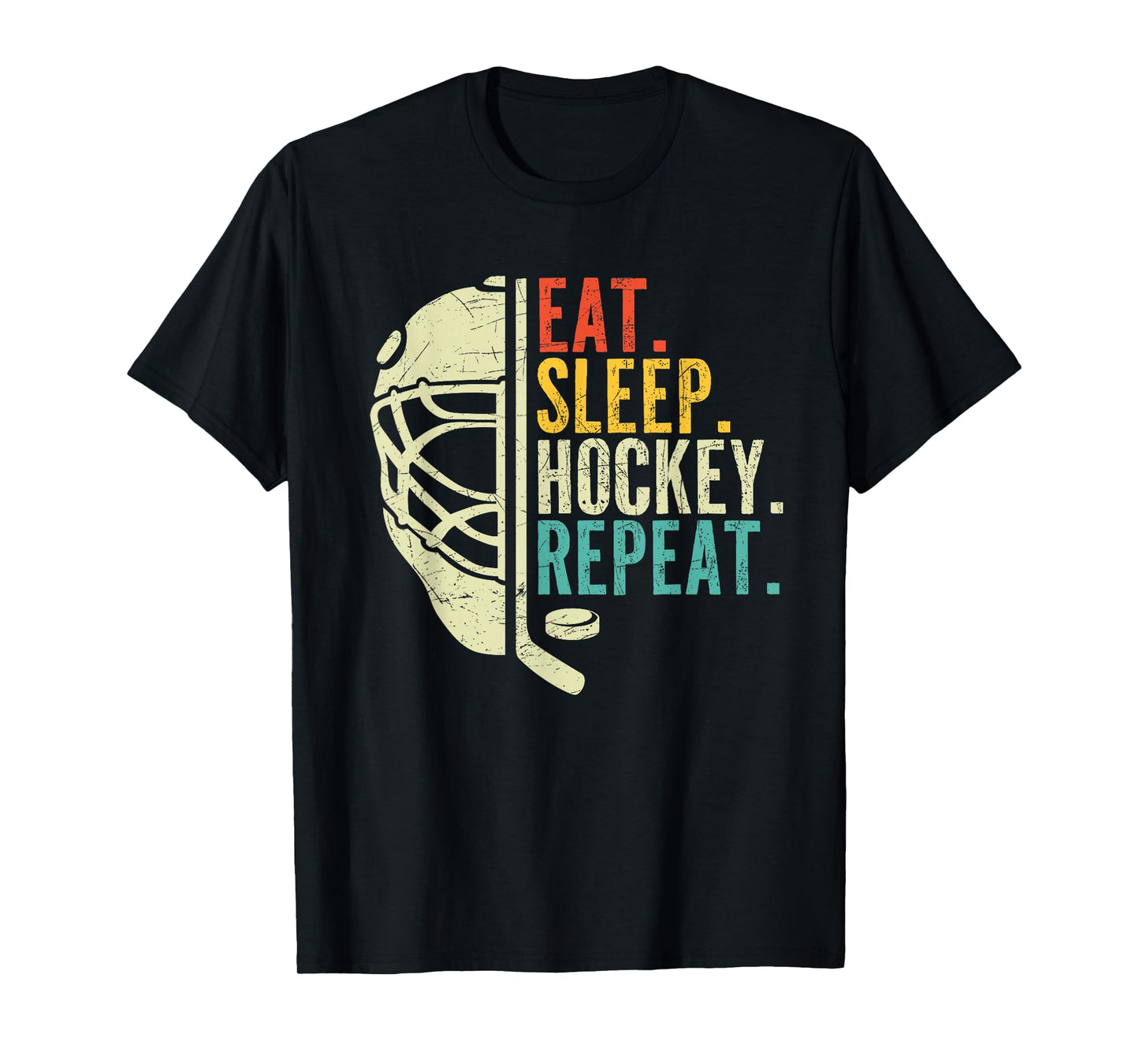 Eat Sleep Hockey Repeat Funny Boys Hockey Player T-Shirt