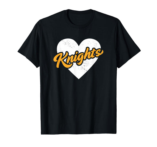 Vintage Knights High School Go Knights Pride Heart T-Shirt
