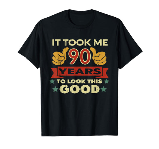 It Took Me 90 Years Vintage 90th Birthday T-Shirt