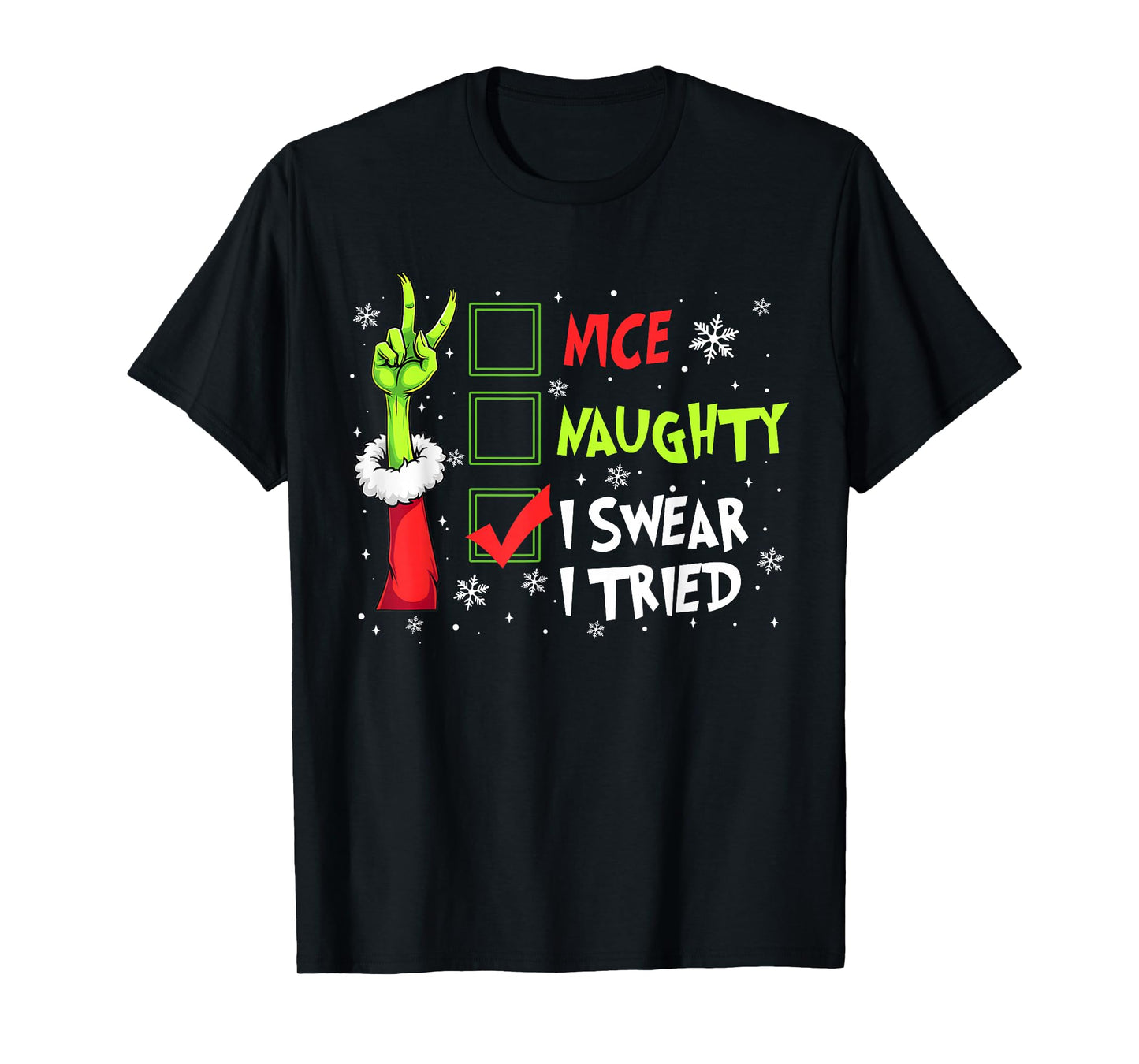 Nice Naughty List Funny Christmas for Men Woman Kid T-Shirt