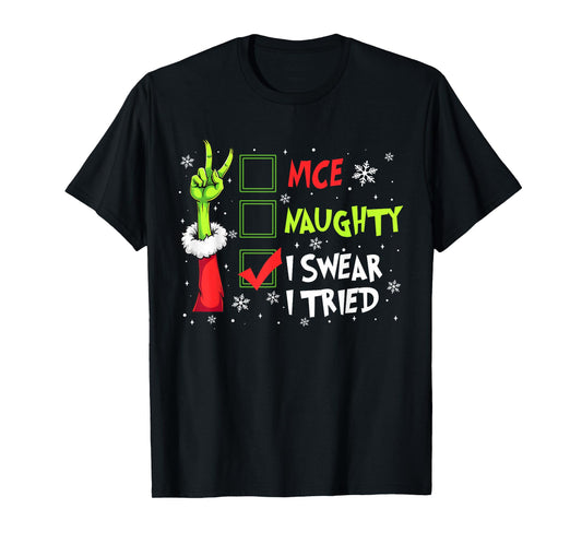 Nice Naughty List Funny Christmas for Men Woman Kid T-Shirt