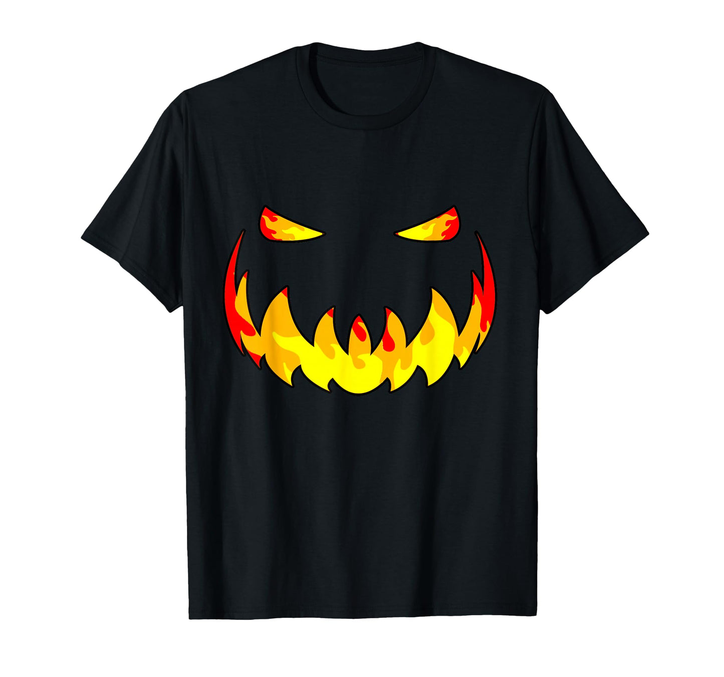 Fire Face Pumpkin Jack O Lantern Halloween Men Boys Kids T-Shirt