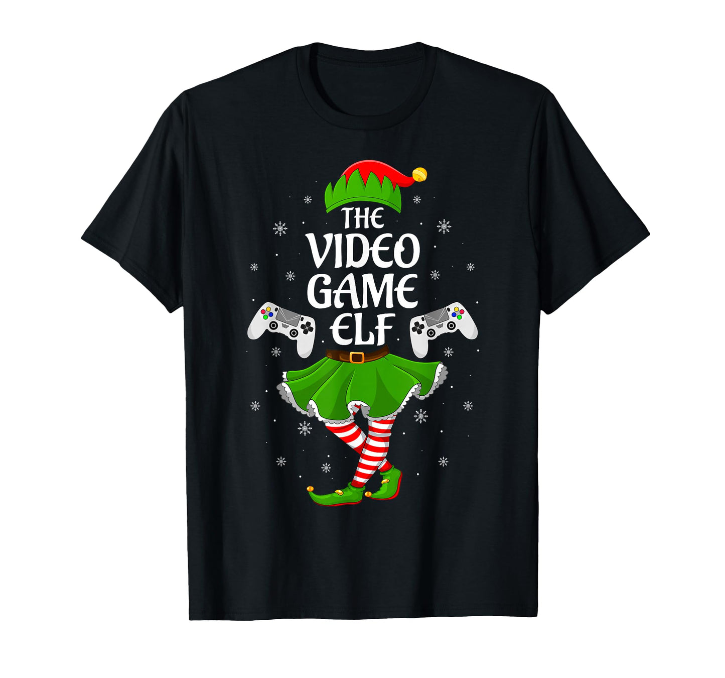 Video Game Elf Christmas Family Girls Women Elf Squad Xmas T-Shirt