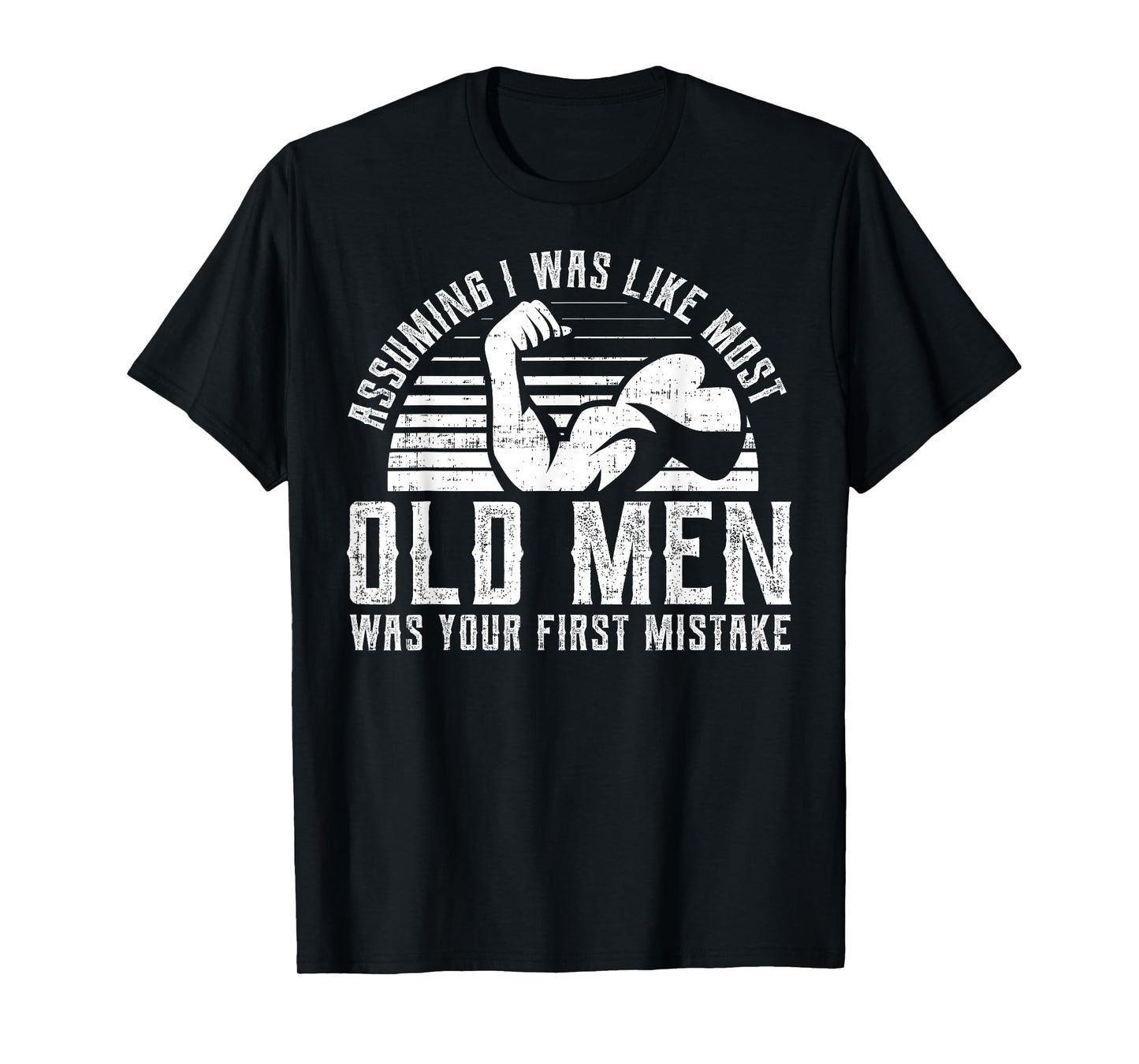 Old Man Weight Lifting design For Old Strong People T-Shirt