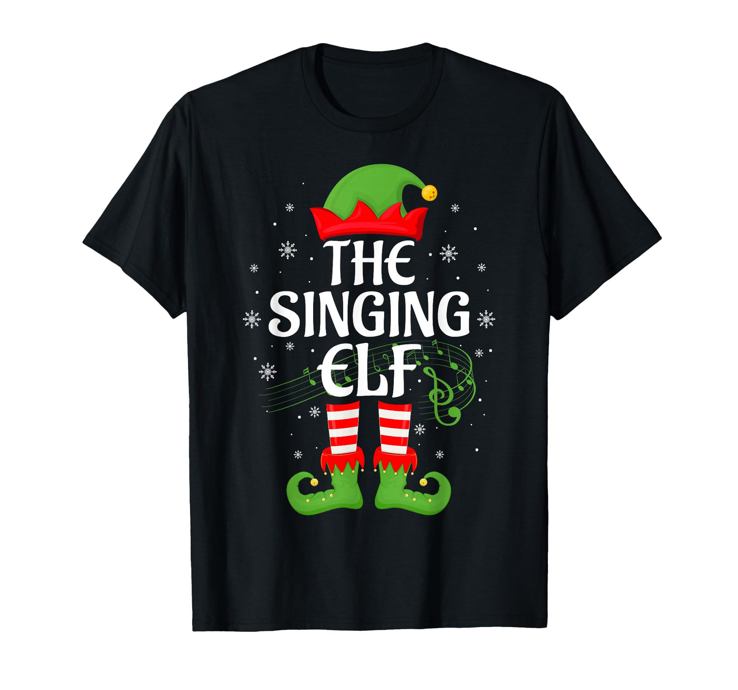Singing Elf Christmas Family Matching Elf Squad Xmas T-Shirt