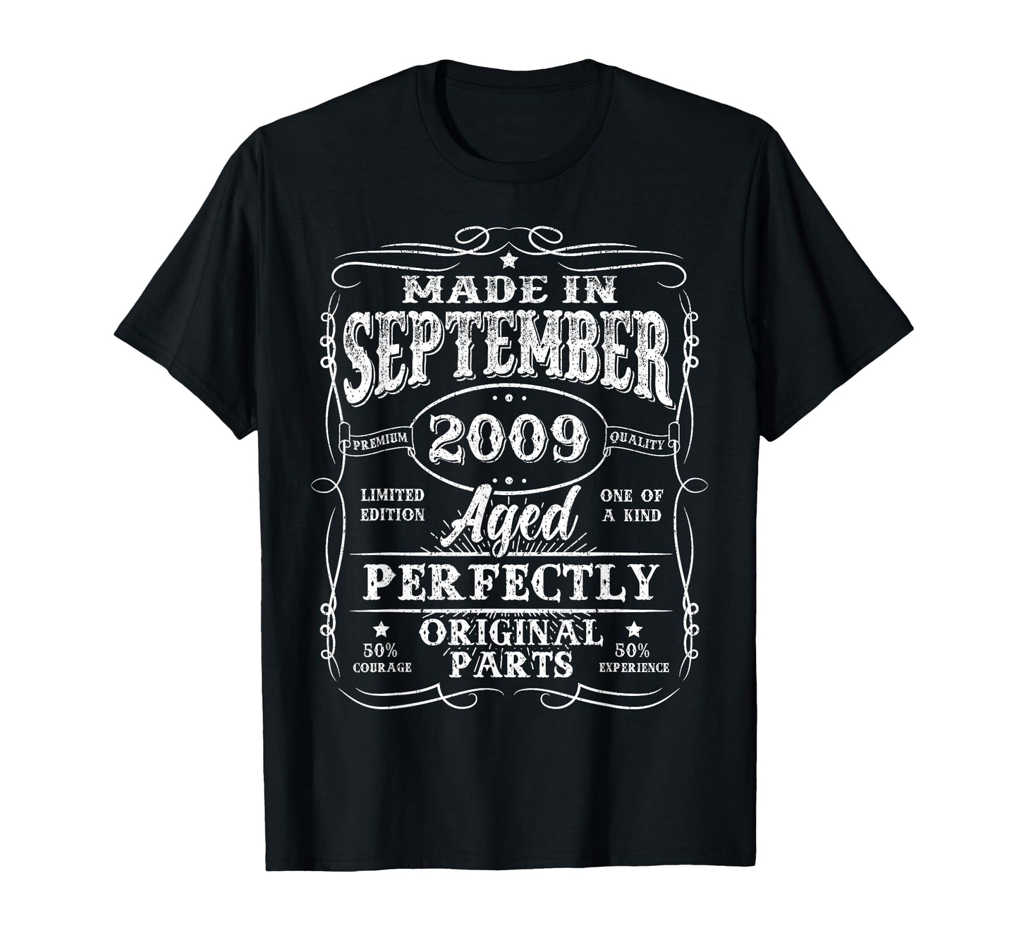 16 Year Old Made In September 2009 Vintage 16th Birthday Boy T-Shirt