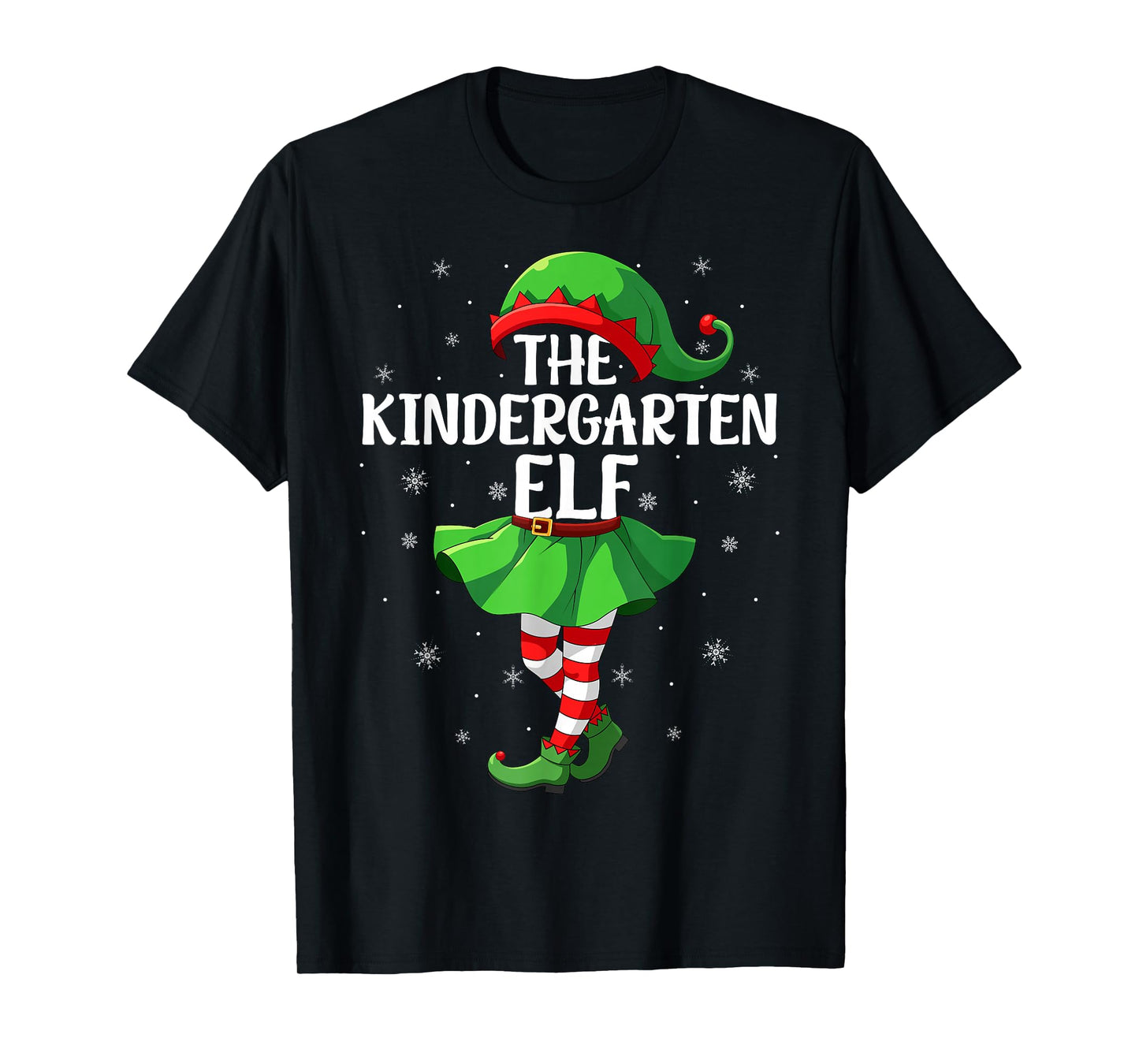 Kindergarten Elf Christmas Girls Women Elf Squad Xmas Family T-Shirt