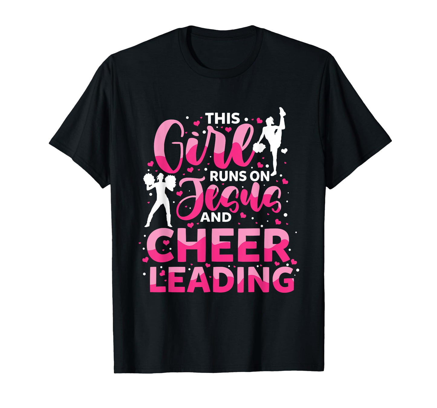 this girl runs on jesus and cheerleading T-Shirt