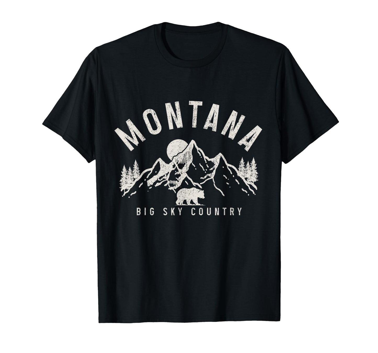 Montana Vintage Mountains Bear Nature Lover T-Shirt