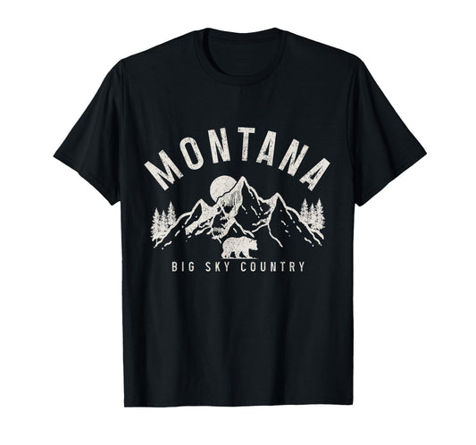 Montana Vintage Mountains Bear Nature Lover T-Shirt