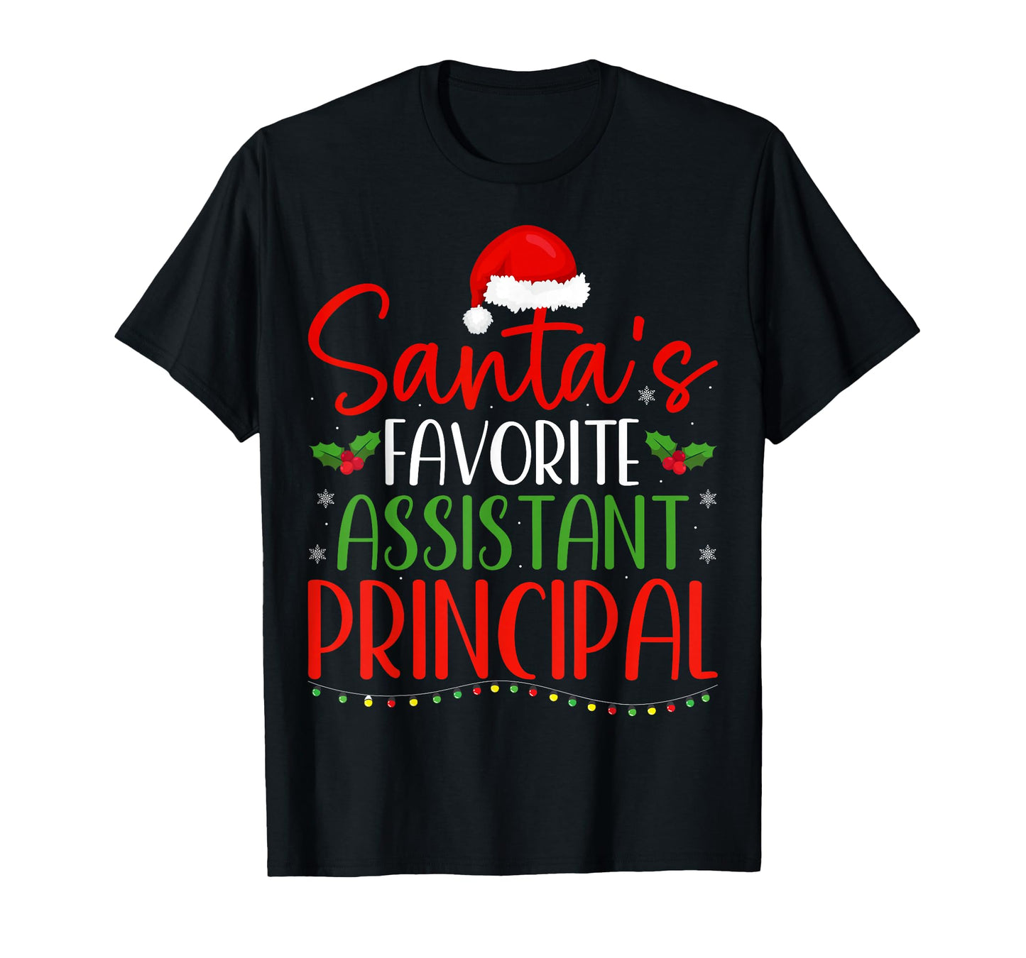 Santa’s Favorite Assistant Principal School Staff Christmas T-Shirt