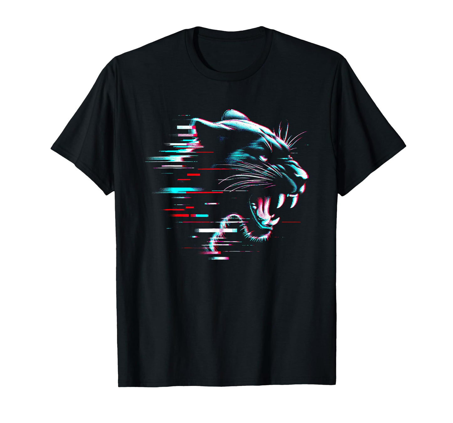 Black Panther Glitch - Vintage Panther Wild Animal Lover T-Shirt