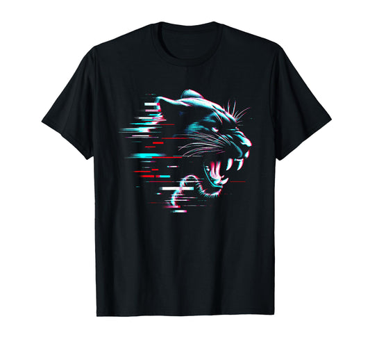 Black Panther Glitch - Vintage Panther Wild Animal Lover T-Shirt