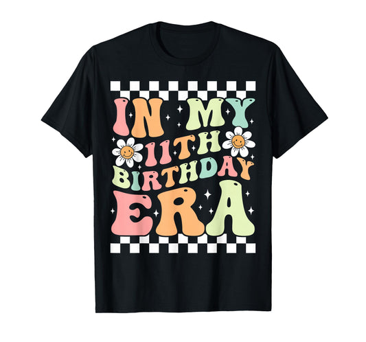In My 11th Birthday Era Cute Groovy 11th Birthday Party T-Shirt