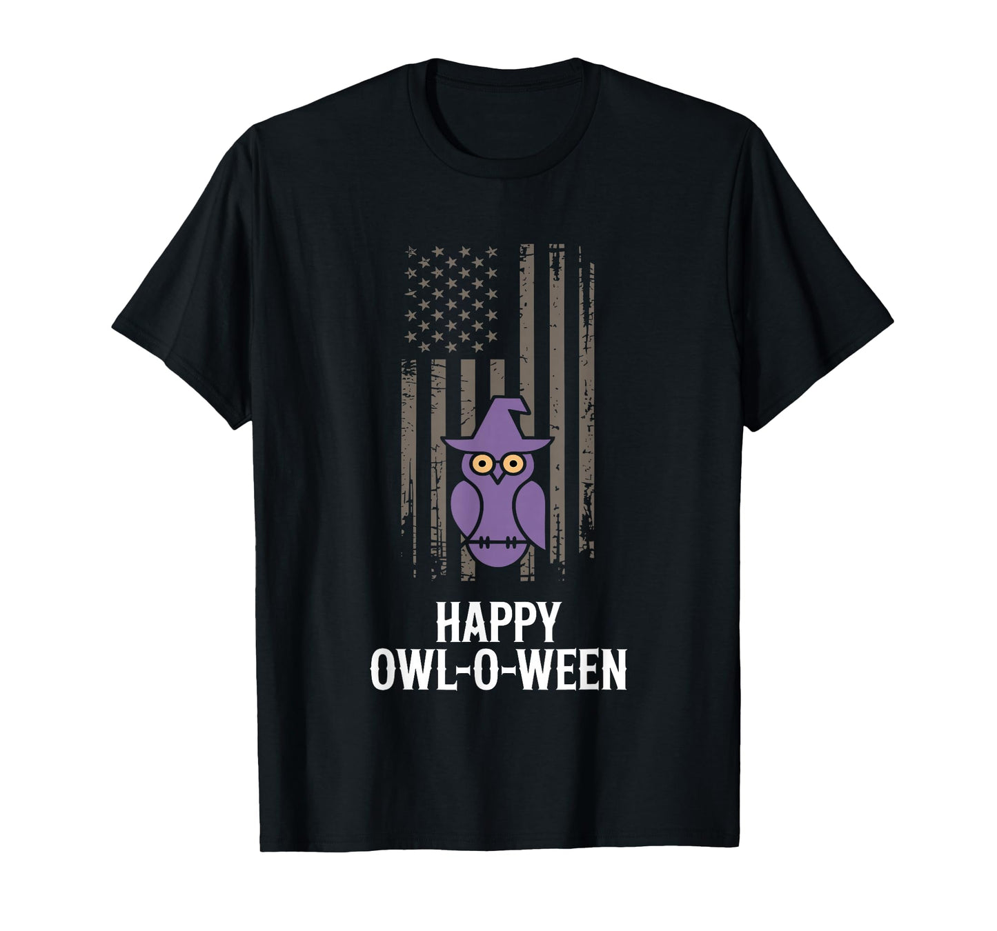 Happy Owl-O-Ween Cute Funny Owl Witch Hat Halloween T-Shirt