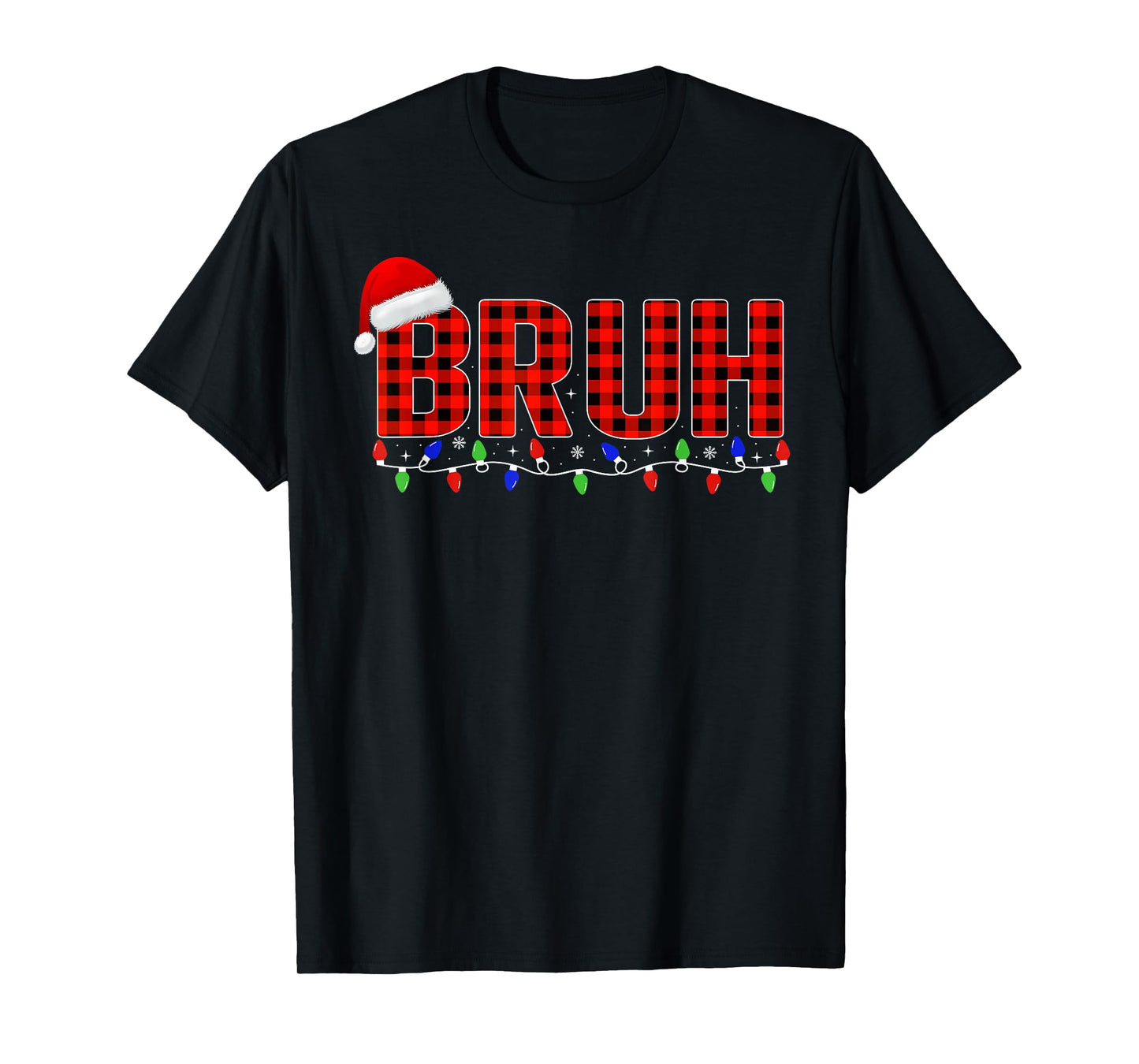 Christmas Bruh Plaid Teens Boys Men Kids Funny Xmas Pajamas T-Shirt