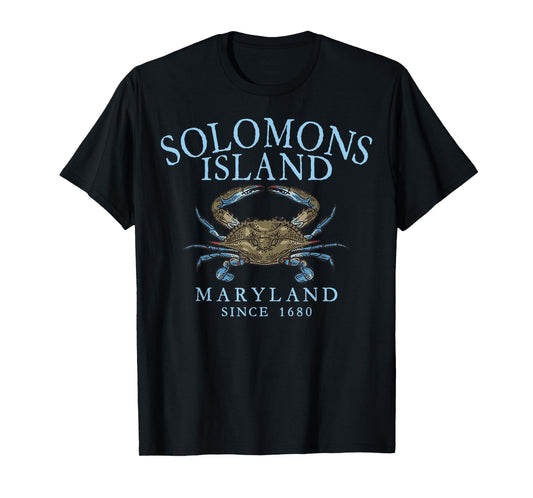 Solomons Island Maryland Blue Crab Since 1680 Pale Blue T-Shirt