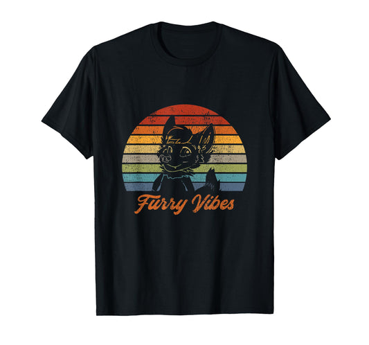 Retro Furry Fandom Furry Vibes - Cute OwO Fursuit T-Shirt