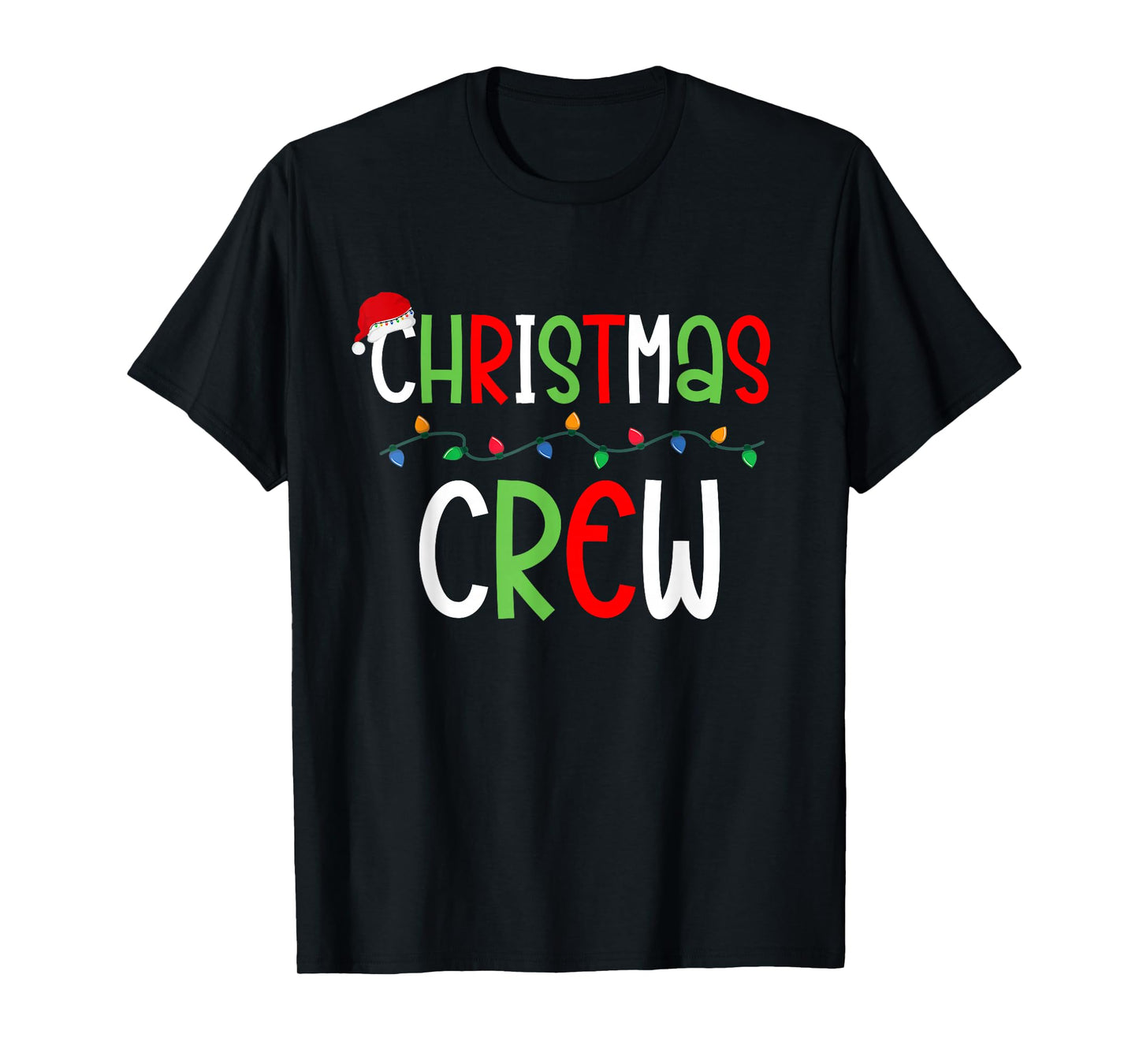 Christmas Crew Xmas Lights Matching Family Pajamas Holiday T-Shirt