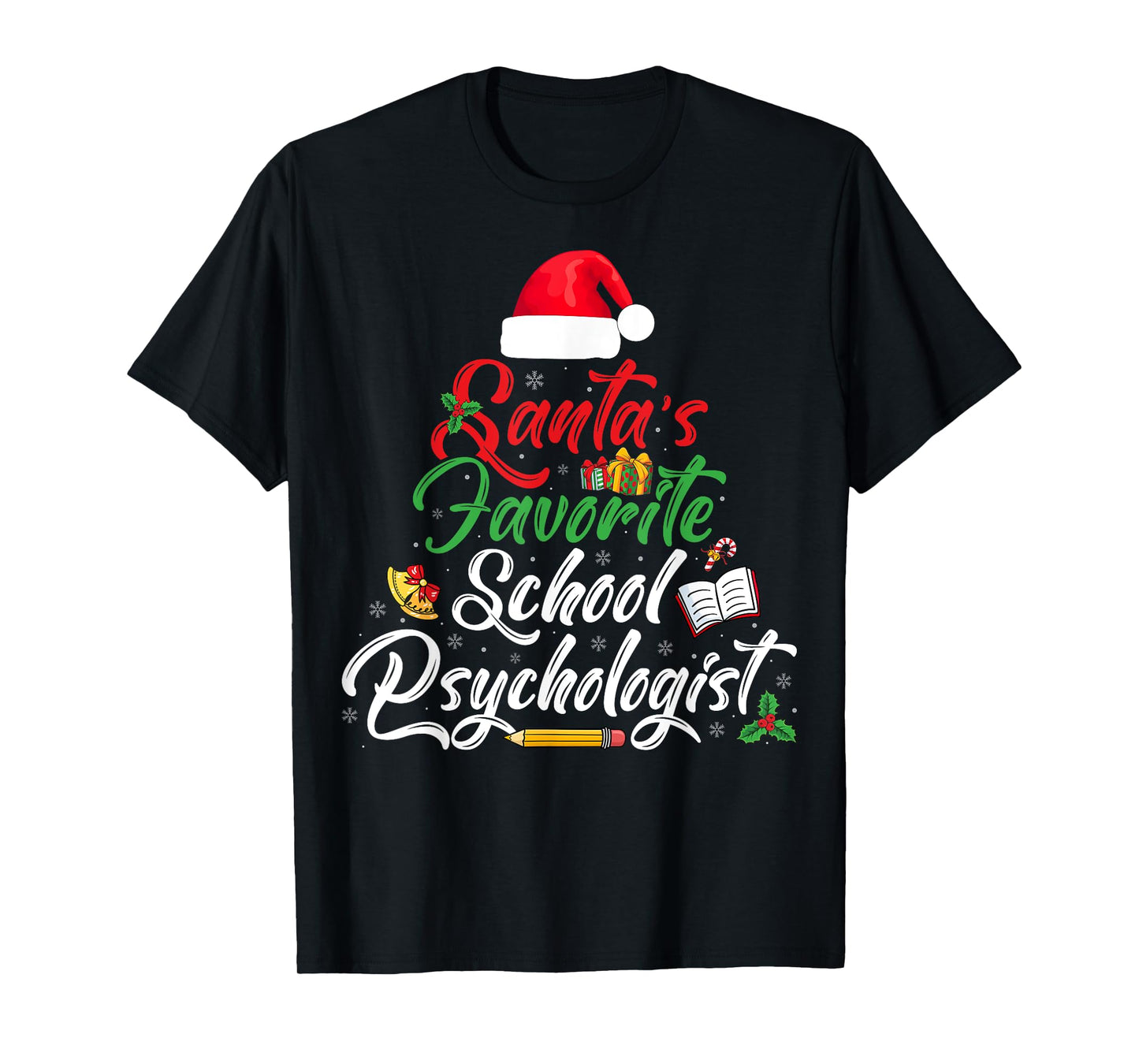 Santa's Favorite School Psychologist Psychology Christmas T-Shirt