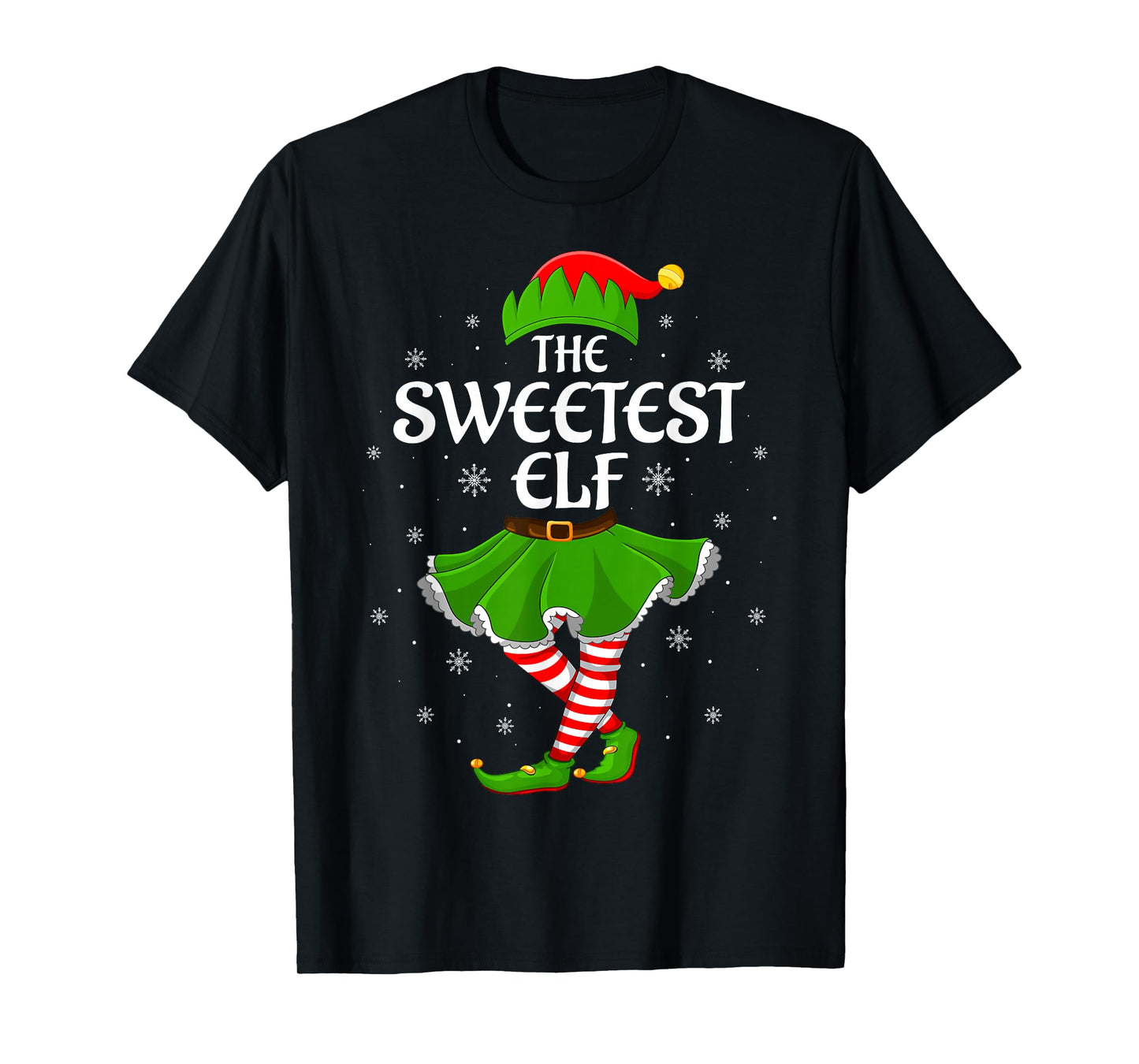 Sweetest Elf Christmas Family Girls Women Elf Squad Xmas T-Shirt