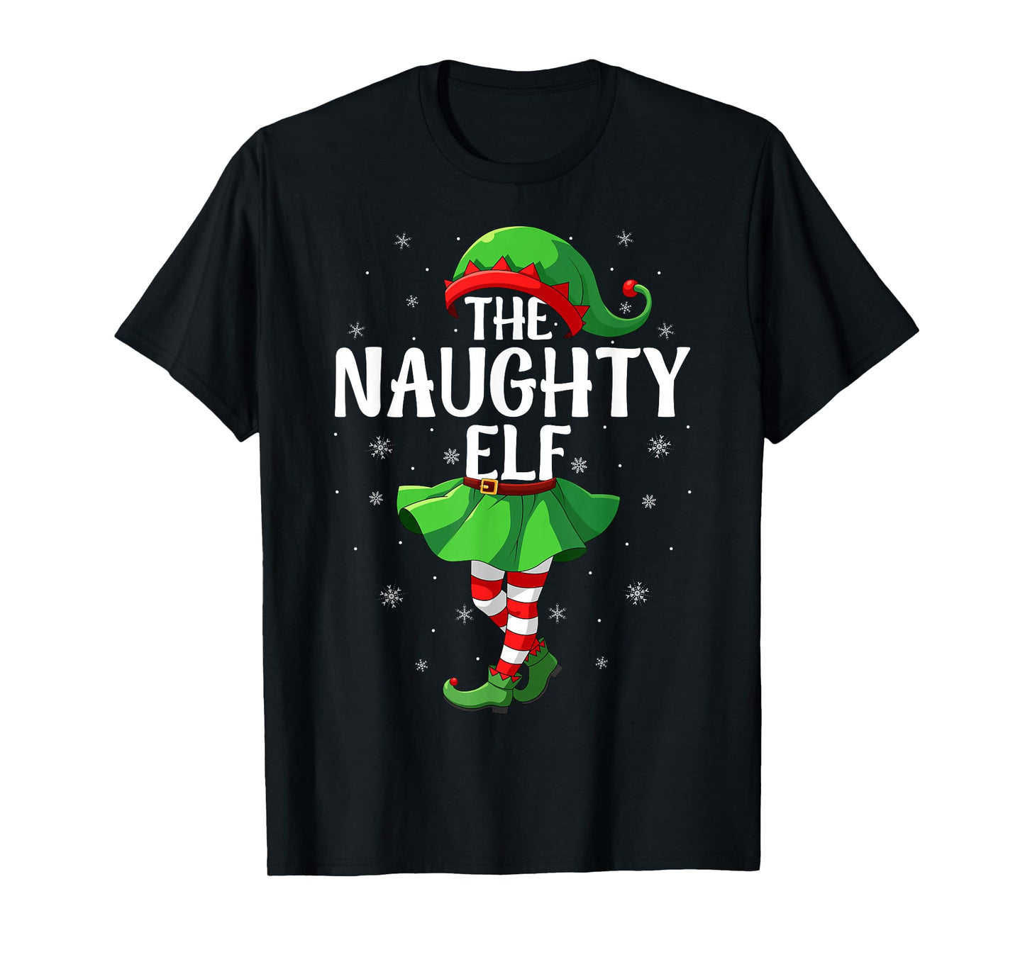 Naughty Elf Christmas Girls Women Elf Squad Xmas Family T-Shirt