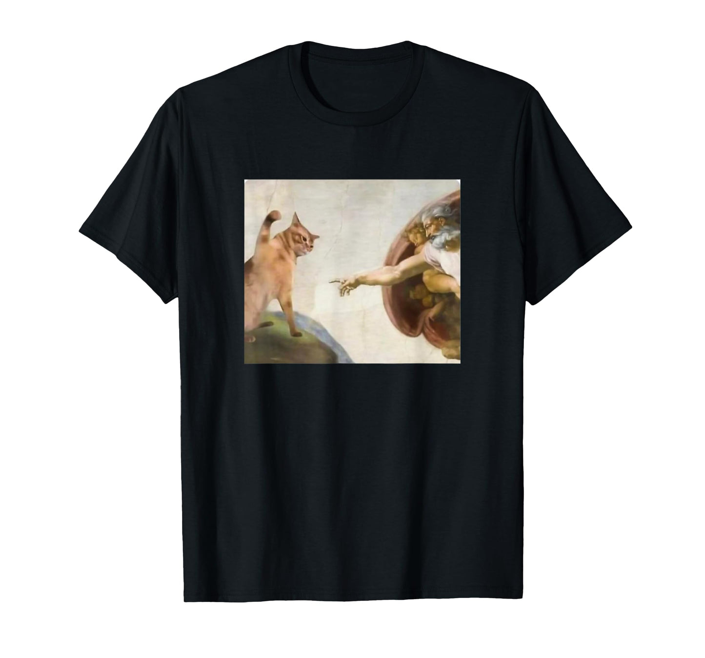 Funny Cat God Creation Of Cat Meme Jesus Christ Faith T-Shirt for Men Women