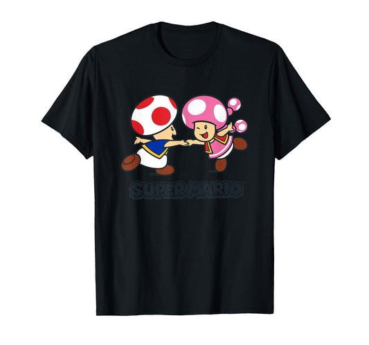 Super Mario Bros Happy Toads Classic Nintendo Duo T-Shirt