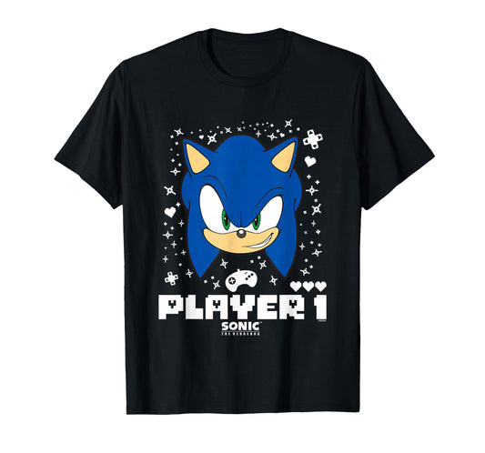 Sonic The Hedgehog Valentine's Day Player 1 Sonic Big Face T-Shirt