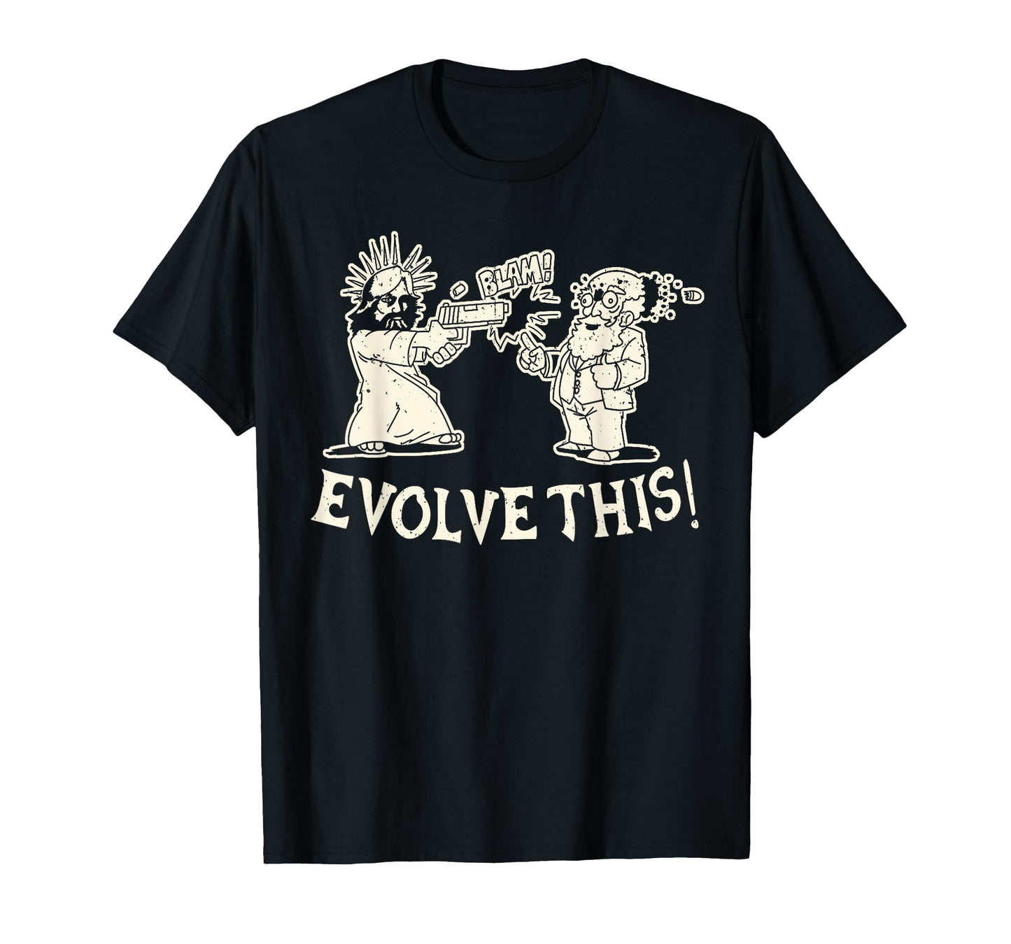 Vintage Evolve This Jesus And Darwin 3 T-Shirt