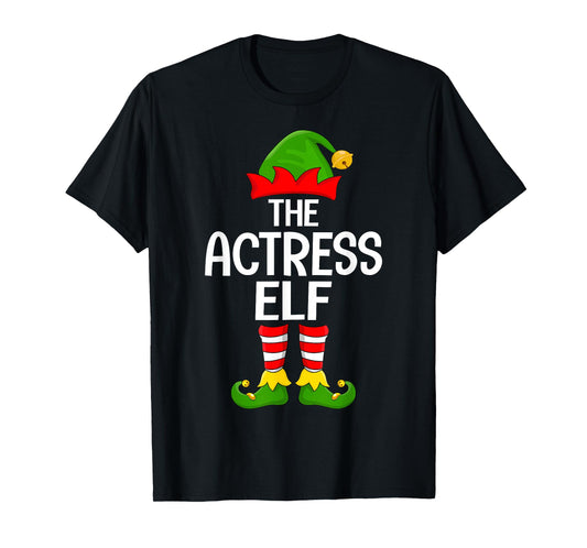 Actress Elf Xmas Matching Family Elf Squad Christmas T-Shirt