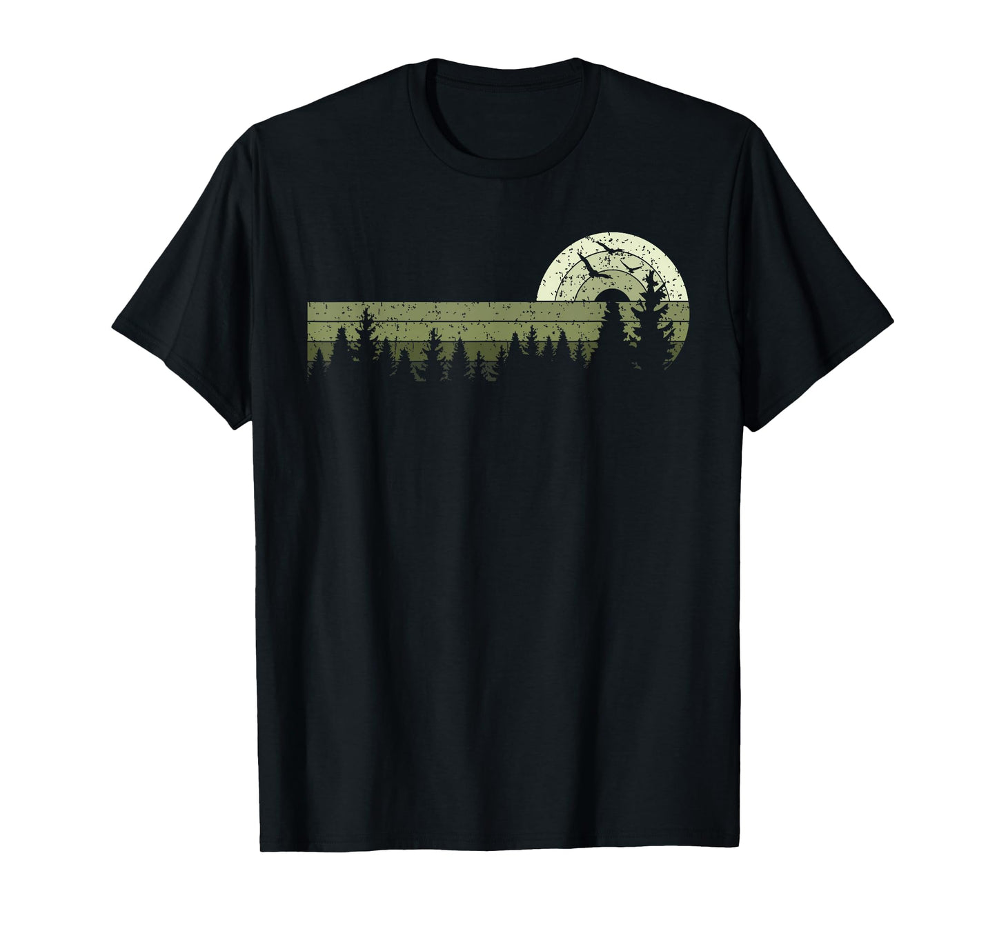 Retro Wildlife Trees Outdoors Nature Forest Vintage T-Shirt