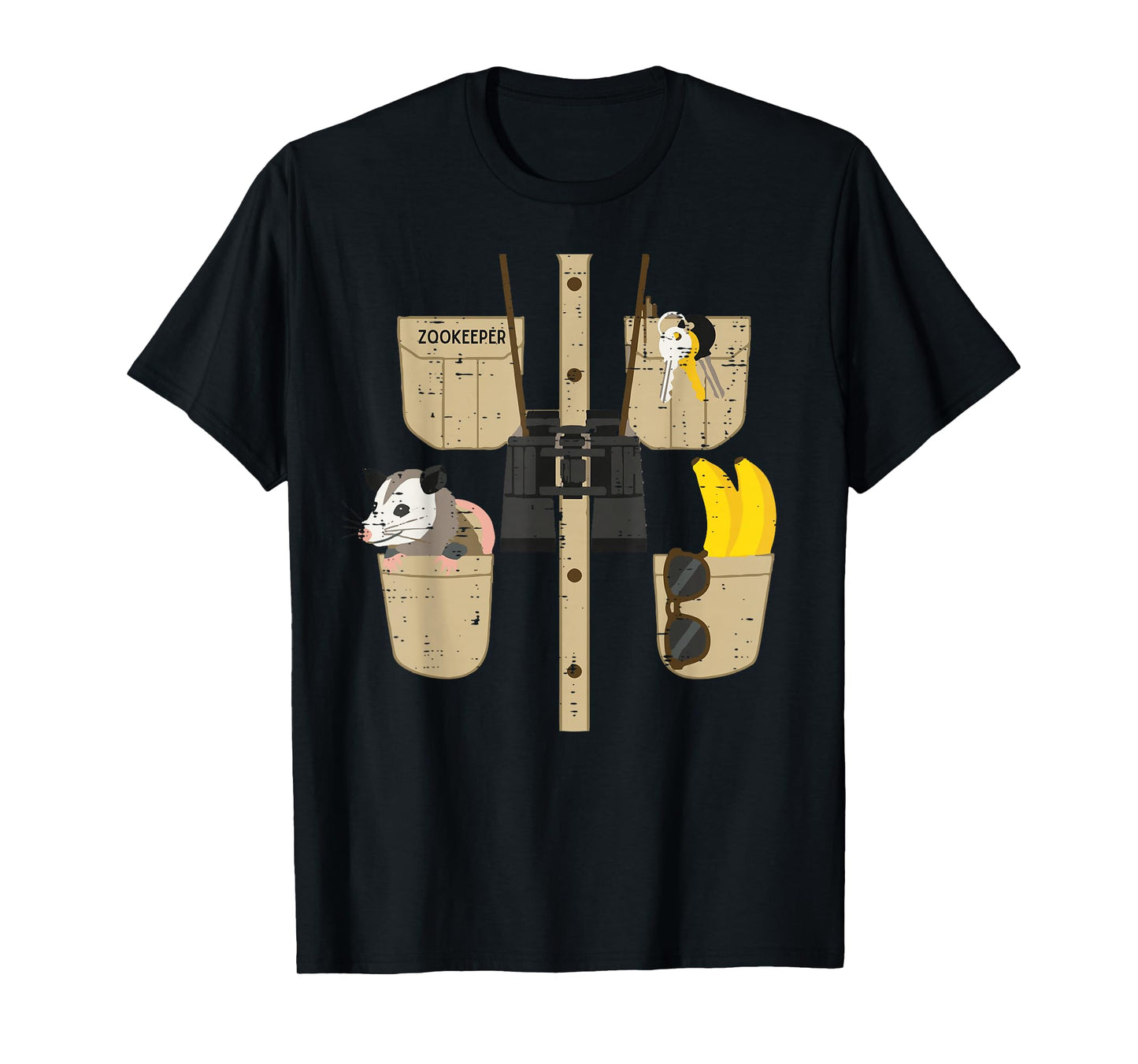 Halloween Zookeeper Possum Banana Costume Men Women Kids T-Shirt
