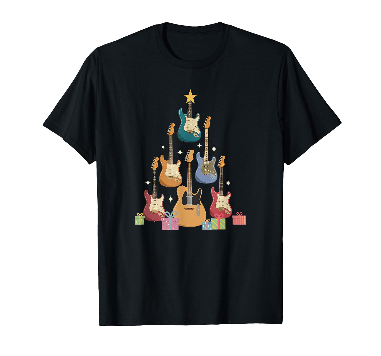 Christmas Guitar Christmastree Tree Made Out of Guitars T-Shirt