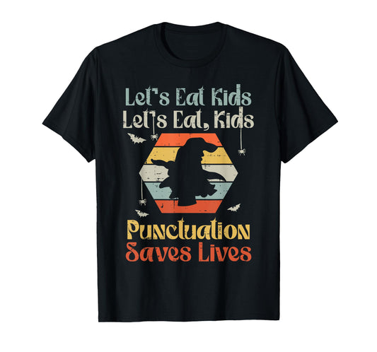 Halloween Lets Eat Kids Funny English Teacher Costume Women T-Shirt