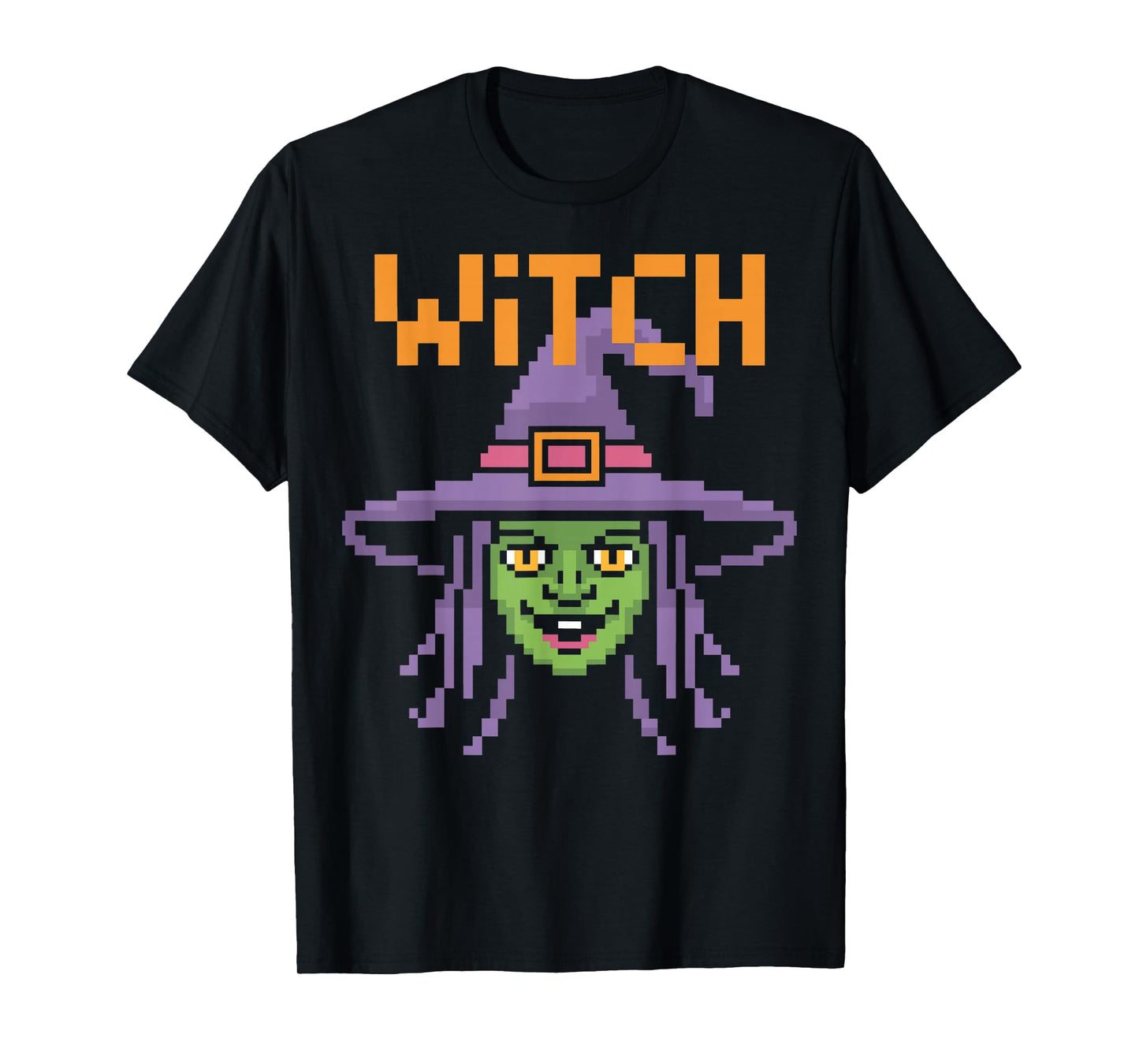 Witch – Retro Halloween Pixel Arcade Style T-Shirt