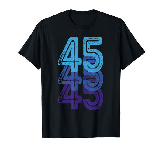 Number 45 Blue Best Classic College Style Birthday Funny T-Shirt