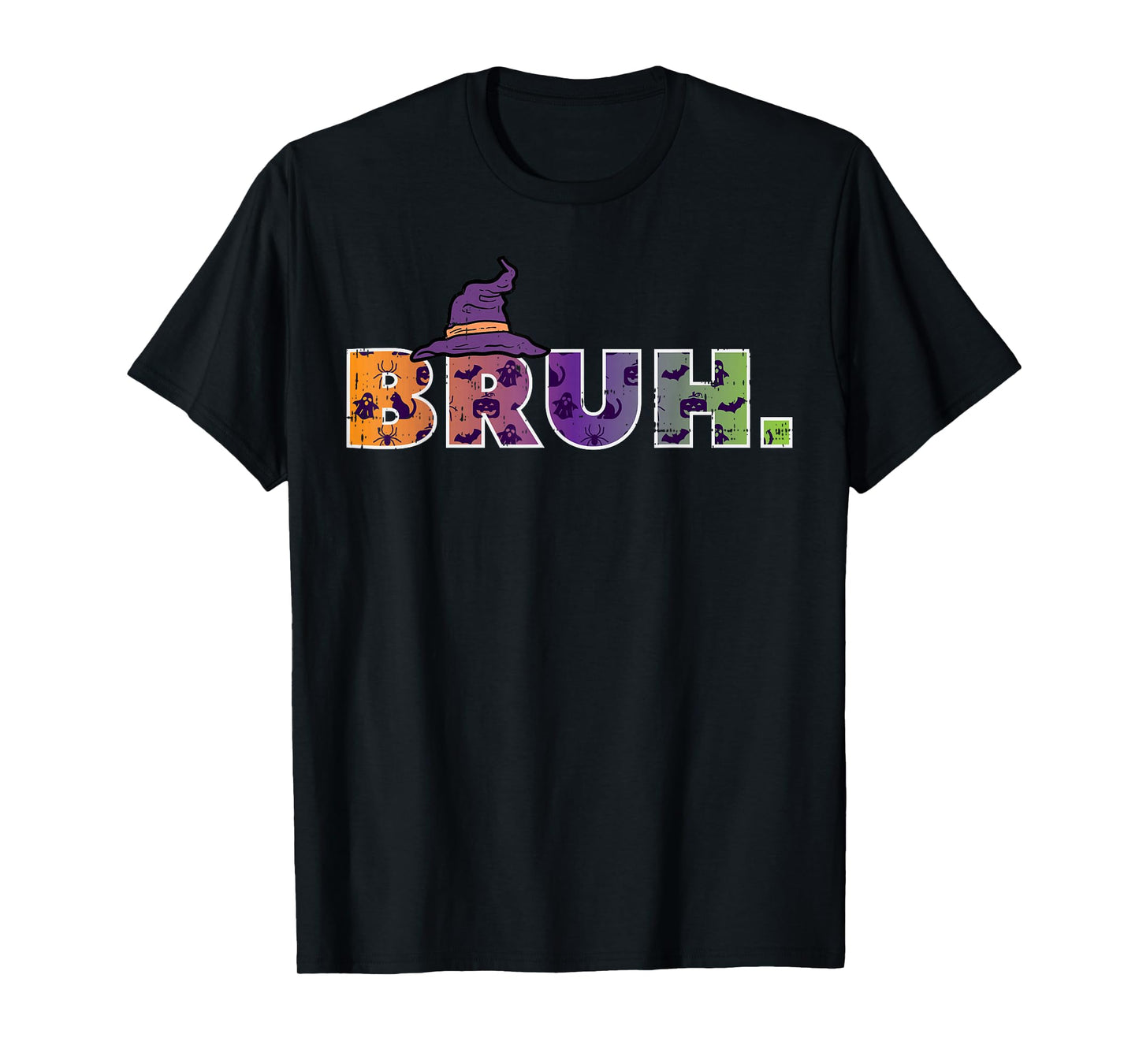 Halloween Bruh Witch Hat Funny Costume Meme Men Women Kids T-Shirt