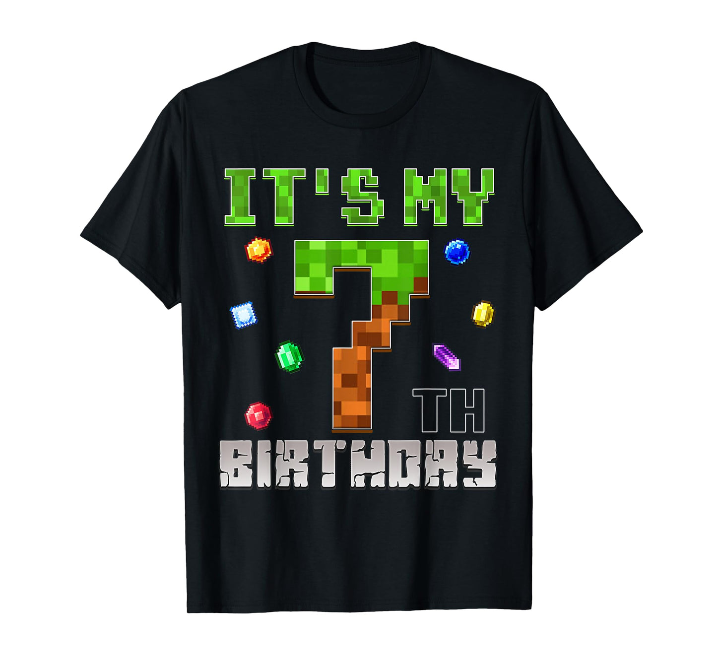 Birthday Boy Shirt It's My 7th Birthday Video Game Pixel T-Shirt