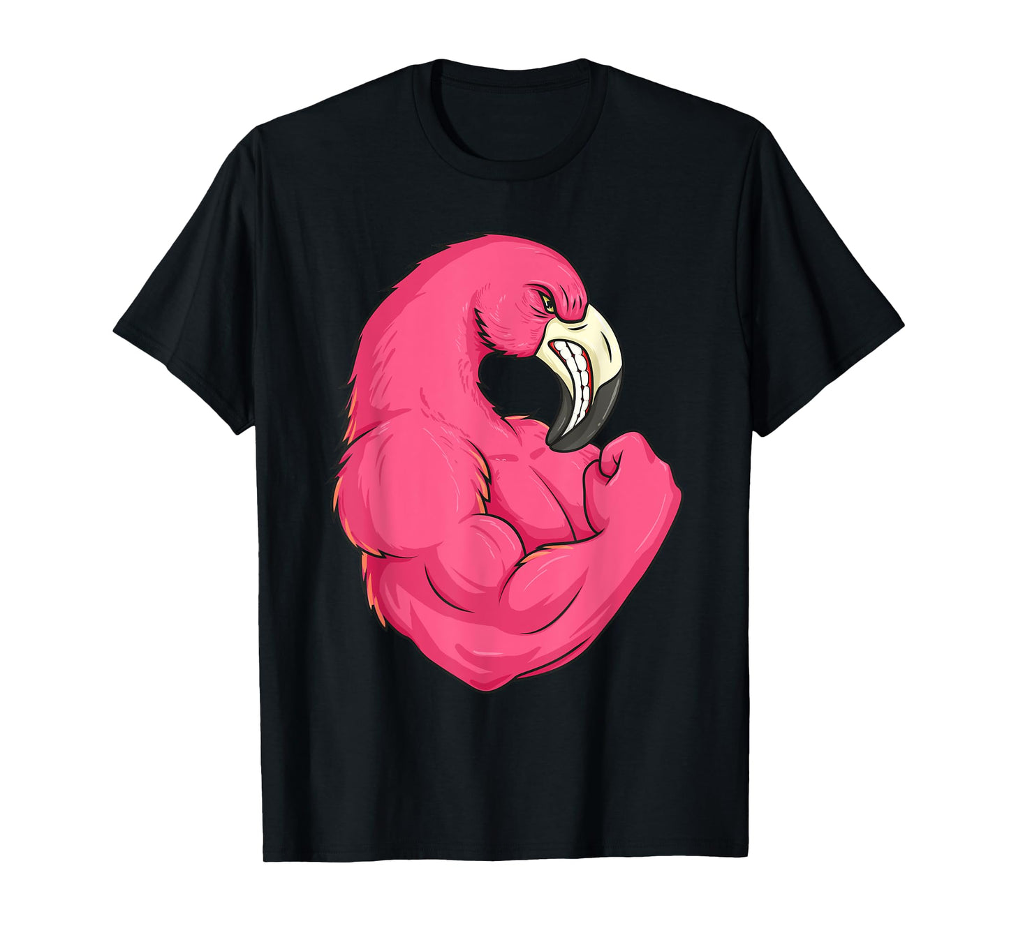 Funny Flamingo Weightlifting Bodybuilder Muscle Fitness T-Shirt